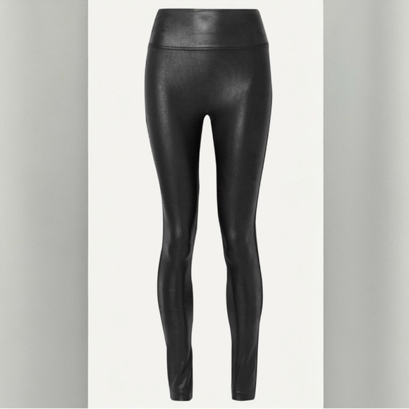 SPANX Faux Leather Stretch Power Waistband Tummy Control Legging Yoga Medium NEW - Picture 6 of 13